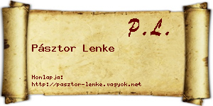 Pásztor Lenke névjegykártya
