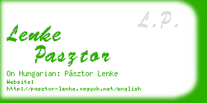 lenke pasztor business card