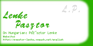 lenke pasztor business card